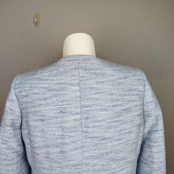 J.Crew Factory Tweed Lady Jacket Light Blue Gold Buttons NWT Size 16 - Picture 13 of 16